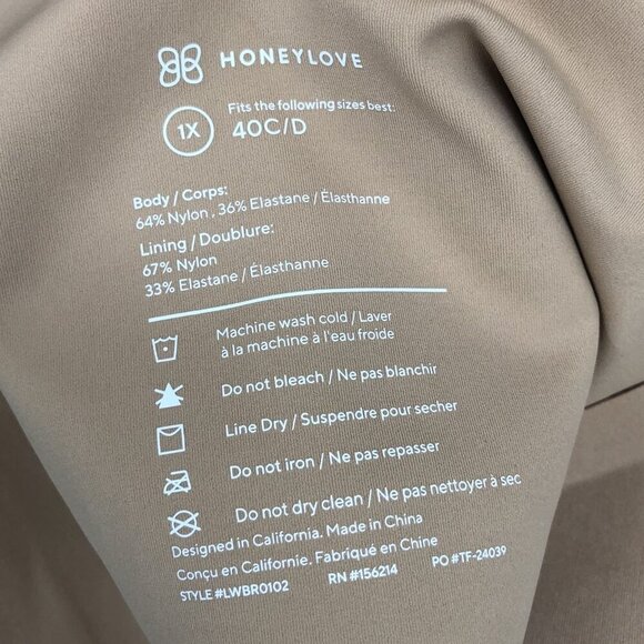 Honeylove Women's SoftForm Bra 1X 40C/D Sand Beige Wireless Comfortable - Picture 4 of 4